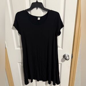 Old Navy Black Cap Sleeve Relaxed T-Shirt Dress